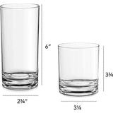 Elegant Acrylic Drinking Glasses [Set of 16] Attractive Clear Plastic Tumblers - Unbreakable Drinkware Set Ideal for Indoor and Outdoor - Kid Friendly