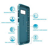 Speck Products Presidio Grip Cell Phone Case for Samsung Galaxy S8 Plus - Robin Egg Blue/Tide Blue