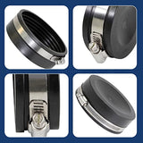 Supply Giant 3962x2 Flexible Pvc Pipe Cap with Stainless Steel Clamps 4 inch Black (pack of 2)
