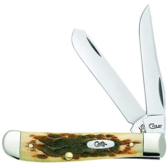 CASE XX WR Pocket Knife Amber Bone Mini Trapper Item #013 - (6207 SS) - Length Closed: 3 1/2 Inches …