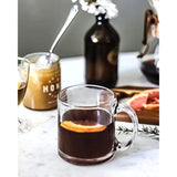 6-Pack Glass Coffee Infusion Mugs with Handle, Clear Glass Teacups Mugs, Coffee Cups Perfect for Cappuccino, Latte, Tea, Espresso, Dishwasher Safe Glass Mugs for WARM OR COLD BEVERAGES ONLY.