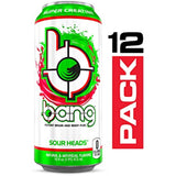 Bang Sour Heads Energy Drink, 0 Calories, Sugar Free with Super Creatine, 16 Fl Oz (Pack of 12)