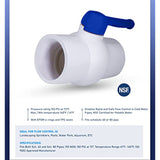 Midline Valve PVC Ball Valve Blue T-Handle for Potable Water 4 in. FIP White Plastic (487U400)