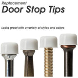 Premium Rubber Door Stop Stud Replacement Tips – Doorstopper Bumpers, Springe Hinge End Caps for Wall & Floor Protection – Universal Size (White)