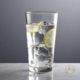 Attractive Highball Glasses, Durable Drinking Glasses [Set Of 10] for Water, Juice, Cocktails, Beer and Wine, Heavy Base Ribbed Glassware Set - 16 Ounce