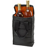 Wine Carrier Tote Bag - 2 Bottle Pockets - Attractive wine bag with thick external padding, zipper and easy to carry handles. The wine tote bag is perfect for travel, picnics or a day at the beach.