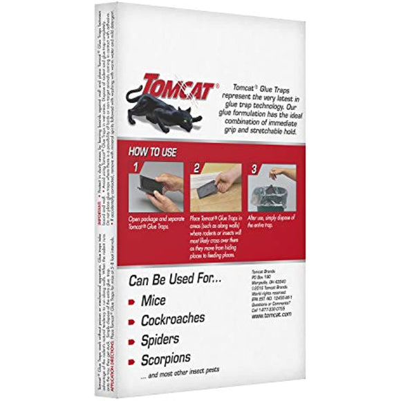 Tomcat 032310 Household Pests, Professional Strength Glue Size with Eugenol for Enhanced Stickiness, Captures Rat an, 4 PK