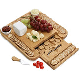 Charcuterie Boards 100% Natural Bamboo Cheese Board and Knife Set, Unique Gifts for Women Christmas Gift Ideas for Her Wife Parents Mother Grandparents Couples Housewarming House Home White Elephant