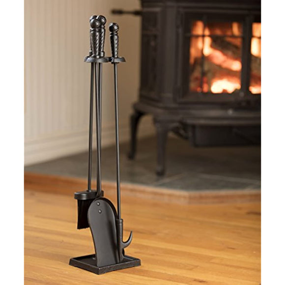 Uniflame T40140BK 4-Piece Fireset, Black
