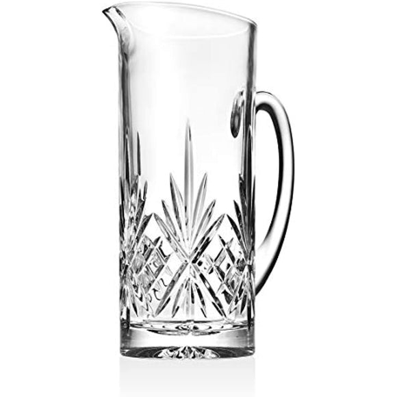 Elegant Crystal Martini Pitcher with Handle, for Ice Tea, Juice, Fruit Punch, Water and Beverages - 34oz. Iced Tea Glass Pitcher