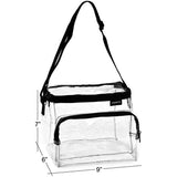 Clear Lunch Bag - Durable PVC Plastic See Through Lunch Bag with Adjustable Shoulder Strap Handle for Prison Correctional Officers, Work, School, Stadium Approved, Freezer Proof and Lead Free (Medium)