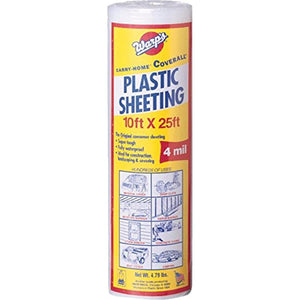 Warp Brothers 12-4CH10C 4 Mil Clear Plastic Sheeting, 10-Foot by 25-Foot