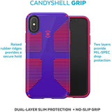 Speck Products CandyShell Grip iPhone Xs/iPhone X Case, Ultraviolet Purple/Ruby Red