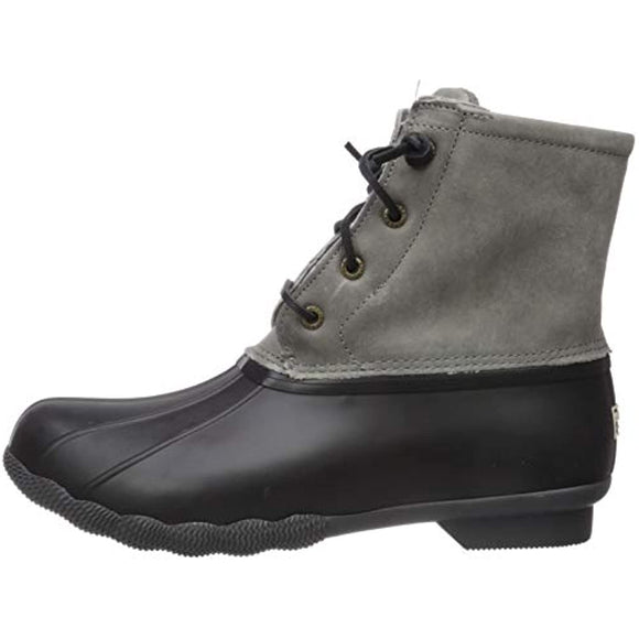 Sperry womens Saltwater Boots, Black/Grey, 9.5 US
