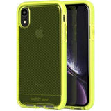 Tech21 Protective Apple iPhone XR Case Thin Patterned Back Cover with FlexShock - Evo Check - Neon Yellow