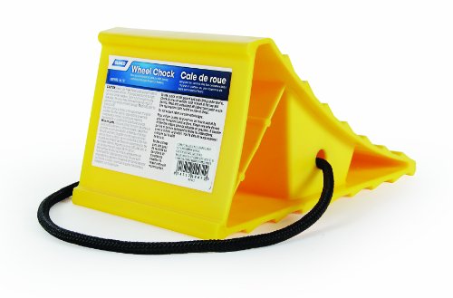 Camco 44472 Wheel Chock With Rope For Easy Removal, Helps Keep Your Trailer or RV In Place (Pack of 1), Yellow