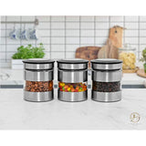 Le'raze Airtight Food Storage Container for Kitchen Counter with Window, [Set of 3] Canister Set Ideal for Flour Tea, Sugar, Coffee, Candy, Cookie Jar.