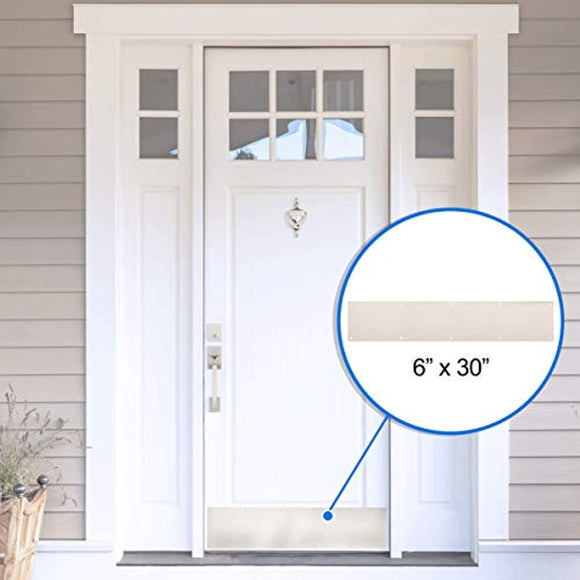 National Hardware Kickplate for Front Doors in Satin Nickel, 6'x30' Door Plate for Exterior Doors Like Front, Back, or Garage Doors Where a Kick Plate Will Add Protection Mud and Scratches, N270-314