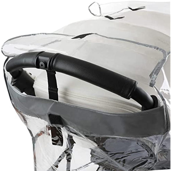 Baby Stroller Rain Cover - Weatherproof Shield to Safeguard Your Child from Wind and Rain. Universal Size, Mesh Material for Ventilation and Reflective Trimming for Night Visibility. (Clear Vinyl)