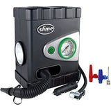 Slime 40034 Tire and Mattress Inflator, All-Purpose, High Pressure, High Volume, Analog 100 psi Dial Gauge, LED Light, 8 min Tire inflation, 3 Min Mattress inflation , Black