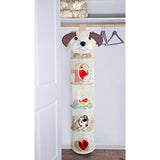 5 Tier Storage Organizer - 12" X 59" - Hang in Your Children’s Room or Closet for a Fun Way to Organize Kids Toys or Store Gloves, Shawls, Hats and Mittens. Attaches Easily to Any Rod. (Dog)