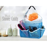 Mesh Shower Bag - Easily Carry, Organize Bathroom Toiletry Essentials While Taking a Shower. (9-Pockets | Blue)