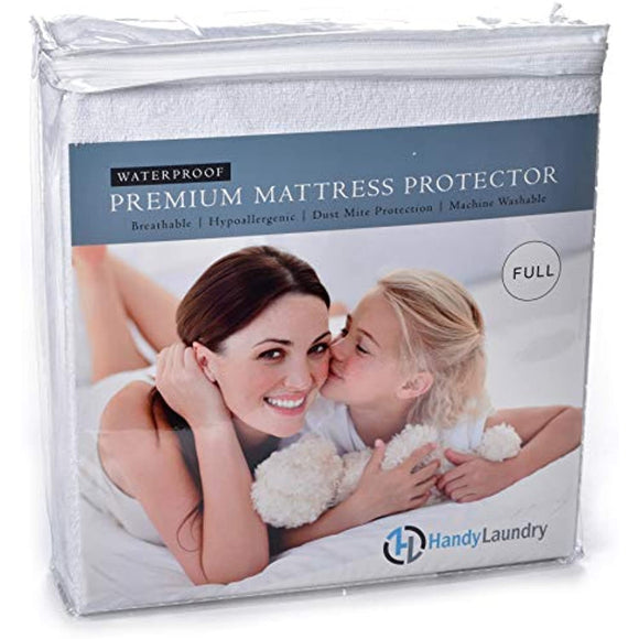 Full Mattress Protector - Waterproof, Breathable, Blocks Allergens, Smooth Soft Cotton Terry Cover. The Premium Mattress Protector Will Surely Increase The Life of Your Mattress. (Full)