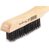 Forney 70505 Wire Scratch Brush, Carbon Steel with Wood Shoe Handle, 10-1/4-Inch-by-.014-Inch