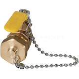 Midline Valve VBHC234 Brass Full Port Hose Ball Valve with Chain and Cap, 1/2 in. SWT x 3/4 in. MHT