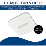 Broan-NuTone AE80LK Flex Bathroom Exhaust Ventilation LED Light, Energy Star Certified, 80 CFM, 0.7 Sones Bath Fan, White