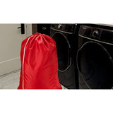 Nylon Laundry Bag - Locking Drawstring Closure and Machine Washable. These Large Bags Will Fit a Laundry Basket or Hamper and Strong Enough to Carry up to Three Loads of Clothes. (Red | 2-Pack)