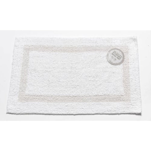 Carnation Home Fashions Reversible 100-Percent Cotton Bath Mat, 17 by 24-Inch, White