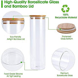 Set of 3 Tall Glass Kitchen Canisters with Airtight bamboo Lids - Kitchen