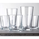 Clear Drinking Glasses Set of 16, Durable Heave Base Glass Cups, 8 Highball Cocktail Glasses, and 8 Rock DOF Whiskey Glasses - Beer Glasses Ideal for Water, Juice, Wine, and Everyday Cocktails