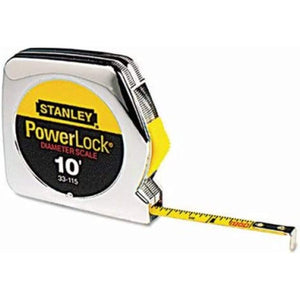 Powerlock Tape Rule, 1/4"" x 10ft, Plastic Case, Chrome, 1/16"" Graduation, Sold as 1 Each