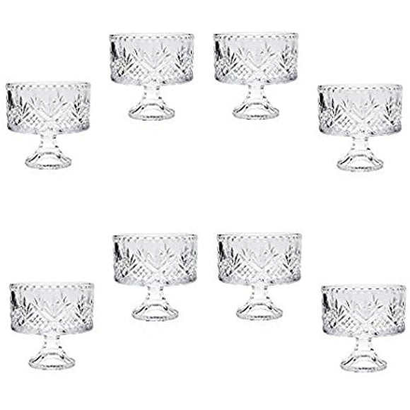 Crystal Dessert Bowls 16-Pc Trifle Tasting Set, Dessert, Ice Cream, Fruit Bowls