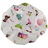 Reusable Shower Cap & Bath Cap, Lined, Oversized Waterproof Shower Caps Large Designed for all Hair Lengths with PEVA Lining & Elastic Band Stretch Hem Hair Hat - Fashionista Diva