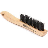 Forney 70505 Wire Scratch Brush, Carbon Steel with Wood Shoe Handle, 10-1/4-Inch-by-.014-Inch
