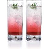 Highball Glasses Set of 4 - Lead-Free Crystal Clear Drinking Glasses, Elegant Glass Cups with Bubble for Water, Wine, Beer, Cocktails and Mixed Drinks
