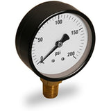 Raven R1553 2-1/2 Inch Display Dry Gauges With Black Steel Case, 1/4 Inch NPT Center Back Connection, Circular Dial, Polycarbonate Crystal, Black Anodized Aluminum Pointer, Quality & Durability