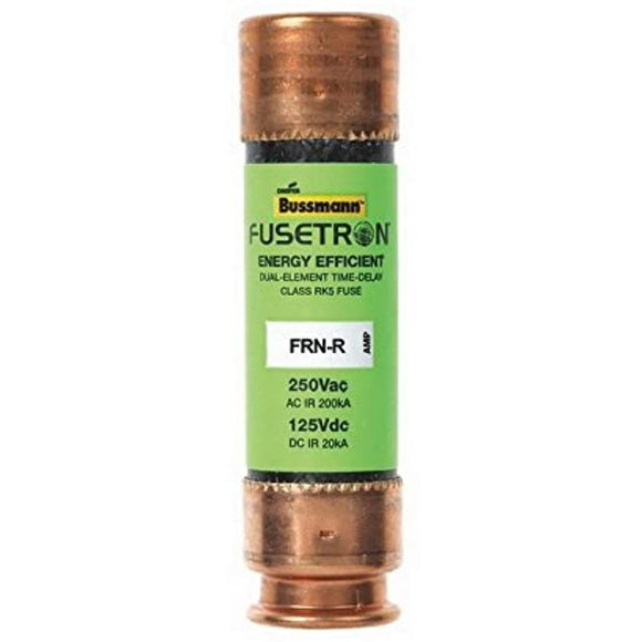 Bussmann FRN-R-20 Dual Element Class RK5 Rejection Current-Limiting Time Delay Fuse 20 Amp 250 Volt AC 125 Volt DC Fusetron