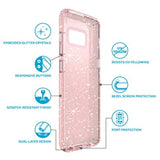 Speck Products Presidio Clear+ Glitter Cell Phone Case for Samsung Galaxy S8 - Rose Pink With Gold Glitter