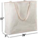 Reusable Canvas Bag - Decorate the Blank Tote Bag with Your Own Custom Design. Double Stitched with Two Sturdy Shoulder Straps. Great Arts and Crafts Project. Made in USA