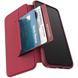 Speck Products Presidio Folio Leather iPhone Xs Max Case, Rouge Red/Garnet Red/Currant Jam Red