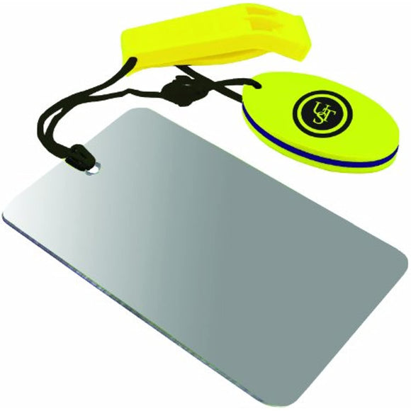 UST Find-Me Signal Mirror & Hear-Me Floating Whistle Combo, Marine