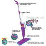 Rejuvenate Click N Clean Multi-Surface Spray Mop System Complete Bundle Includes Free Click-On Pro Grade Grout Brush Reusable Microfiber Pads 32oz No-Bucket Floor (Click N Clean Bundle)