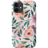 Speck Products Presidio Edition iPhone 12 Mini Case, White/Rosy Pink/Watercolor Roses