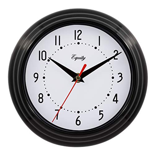 Equity by La Crosse 25013 8 Inch Black Basics Quartz Wall Clock