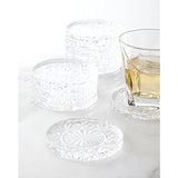 Amazing Drink Crystal Coaster Set (4pc), Sleek Modern Crystal Design. Prevents Furniture Damage, Absorbs Spills and Condensation
