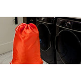 Nylon Laundry Bag - Locking Drawstring Closure and Machine Washable. These Bags will Fit a Laundry Basket or Hamper and Strong Enough to Carry up to Three Loads of Clothes. (Orange)